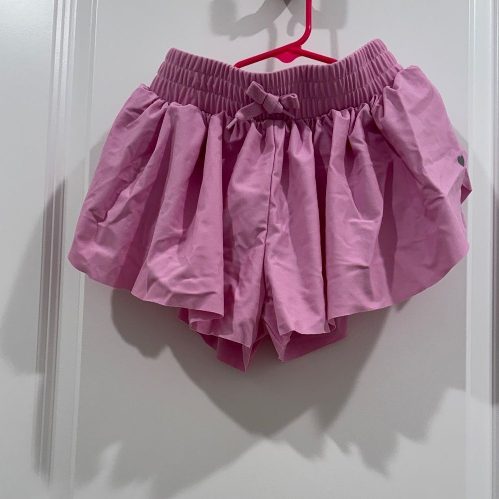 Lands' End Pink Kids Butterfly Shorts with Bow